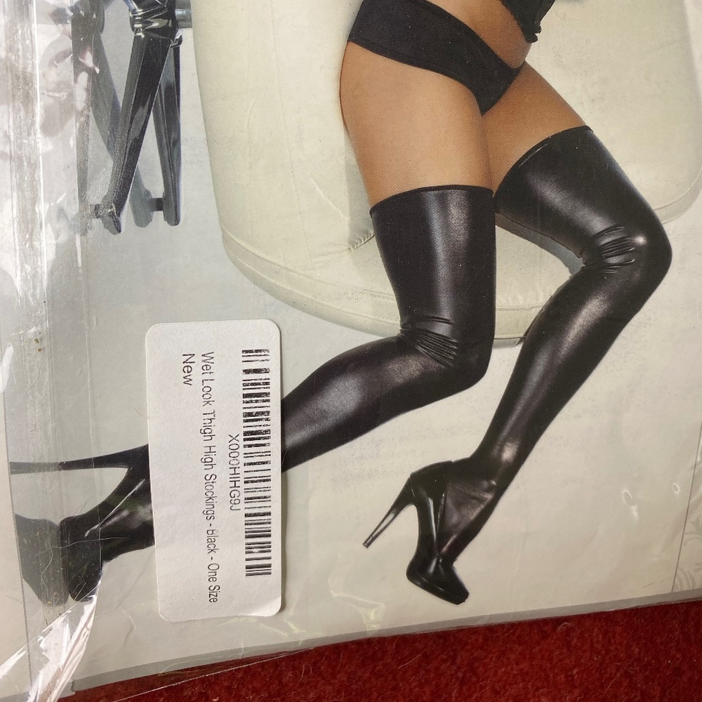 Coquette Wet look thigh highs-NWT OS